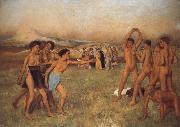 Germain Hilaire Edgard Degas Young Spartans Exercising oil painting artist